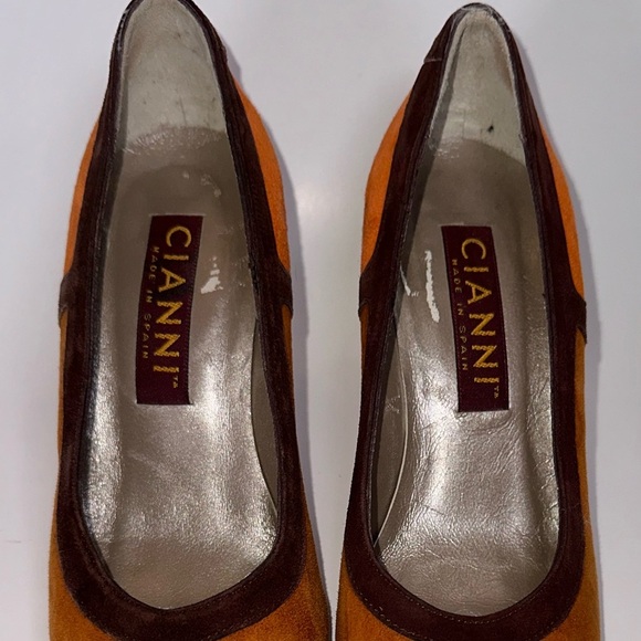 Cianni Vintage Suede Color block Pumps Size 7 - Picture 8 of 10